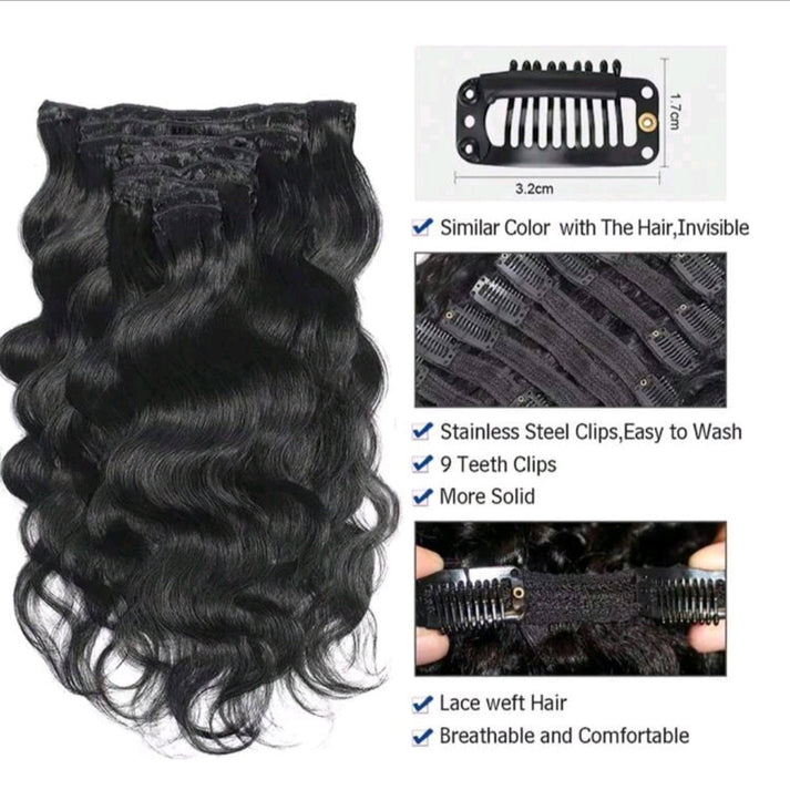 Black wave clip-in